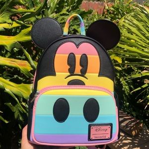 Pastel Rainbow Mickey Loungefly Mini backpack